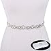 FANGZHIDI Rhinestone Applique for Wedding Dress Bridal Belt Embellishment-Silver