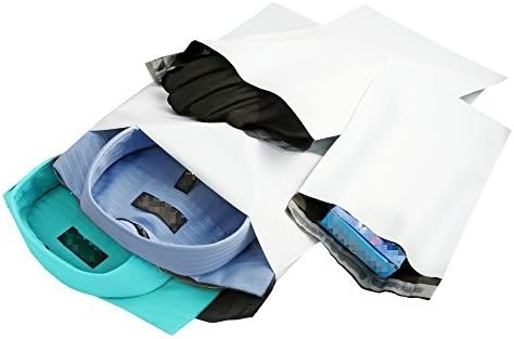 Metrogalaxy 12" x15.5" - 100PC White Poly Mailers Envelopes Bags with Adhesive Self Sealing Strip, Mailing Shipping Packaging Supply, Water Resistant Bags