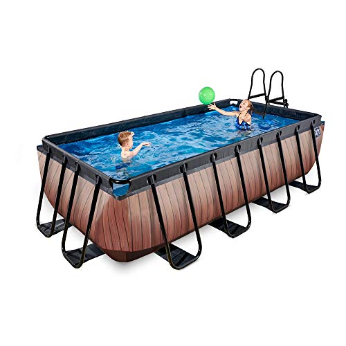 EXIT Wood Pool 400x200x100cm mit Filterpumpe - braun – Bild 7