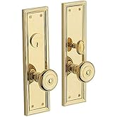 Baldwin 6547.ENTR Nashville Single Cylinder Mortise Handleset Trim Set, Non-Lacquered Brass