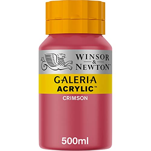 Winsor & Newton Galeria Acrylic Color, 500ml (16.9-oz) Bottle, Crimson