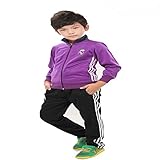 Real Madrid Soccer Jacket Tracksuit for Unisex Men, Women Kid Youth 2016/17 Color Purple/White/Blue/Black by iTop (KidPurple, Kid Size 30 (Approx. 9-10 Years Old))