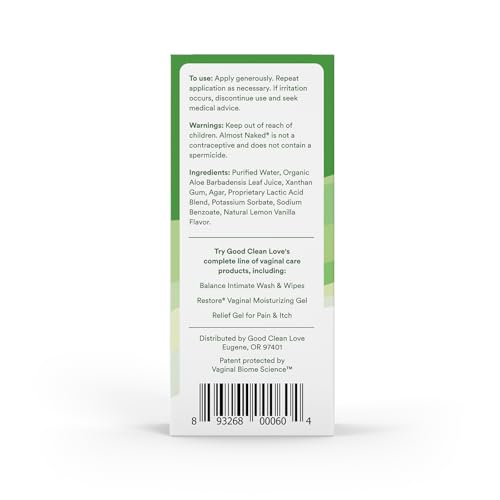 Good Clean Love BioNude Ultra Sensitive Personal Lubricant, Hypoallergenic Unscented & Unflavored Water-Based Lube, Safe for Adult Toys & Condoms, Intimate Wellness Gel for Men & Women, 3 Oz