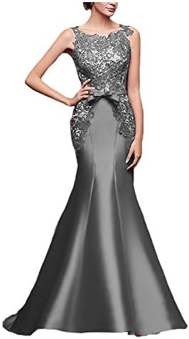 Fancygowns Perfect Lace Mermaid Prom Evening Party Dresses Gray US2