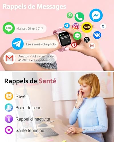 Popglory Smart Watch for Samsung Apple Android Phone, 1.85 Inch Smartwatch for Men and Women with Bluetooth Call, Blood Pressure Monitor, Heart Rate, SpO2, Stress, Sleep, Pedometer, 100+ Sports, Gift