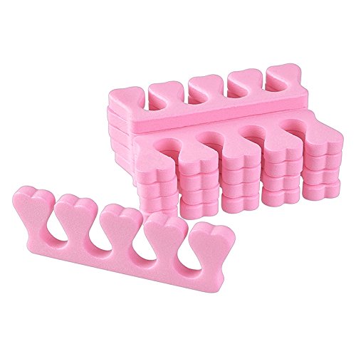 ReNext 20 Pcs Nail Art Salon Soft Finger Toe Separator Pedicure Manicure Tool Pink