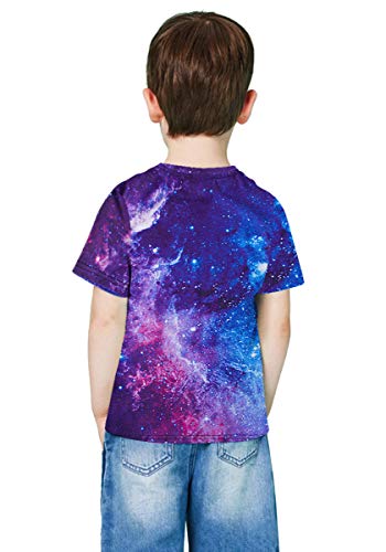RAISEVERN Manica Corta 3D Tshirts per Bambini Neon Divertente Girocollo Tshirt Tee Tops