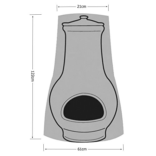 Hootech Patio Chiminea Cover Waterproof Protective Chimney Fire Pit Heater Cover Weatherproof for Veranda Outdoor Garden 24"Dx48"H