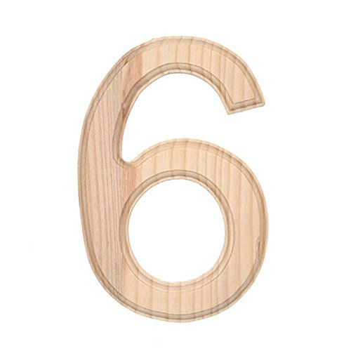 BestPysanky 6" Blank Unfinished Wooden Number 6 (Six)