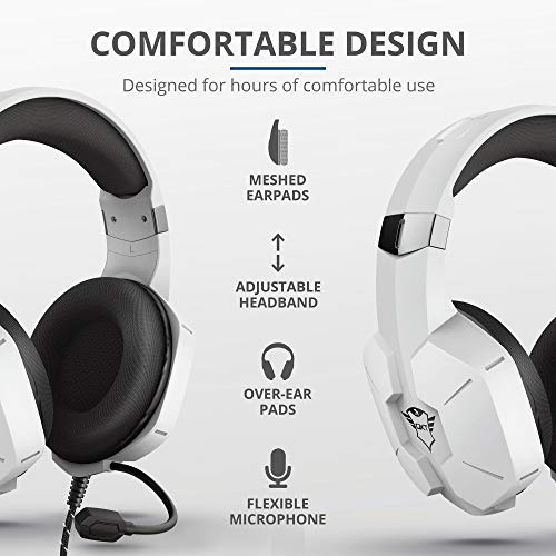 Trust-Gaming-Cascos-PS4-PS5-GXT-323W-Carus-Auriculares-Gamer-con-Microfono-Flexible-Cable-de-12-m-para-Playstation-4-5-Blanco