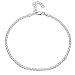 Amberta Italian Sterling Silver Anklet for Women 925 | Adjustable Ankle Bracelets for Women Beaded Heart Summer Jewelry: Bismark