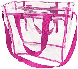 Largest Stadium Approved Clear Bag with Handles and Adjustable Strap 12x12x6 Clear Tote for Men and Women