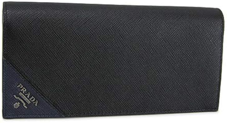Amazon プラダ Prada メンズ 2つ折り長財布 サイフ Saffiano Metal 2mv6 Qme F0g52 Nero Baltico ss Nero Baltico 並行輸入品 財布