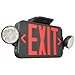 Carpenter Lighting Black LED Exit Sign Emergency Light Combo with Red Letters
