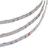 LEDwholesalers 16-Ft RGB Color-Changing 150xSMD5050 LED Flexible Strip, White PCB Backing, 2039RGB