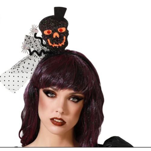 BigBuy Carnival Bandeau Crâne Araignée Halloween