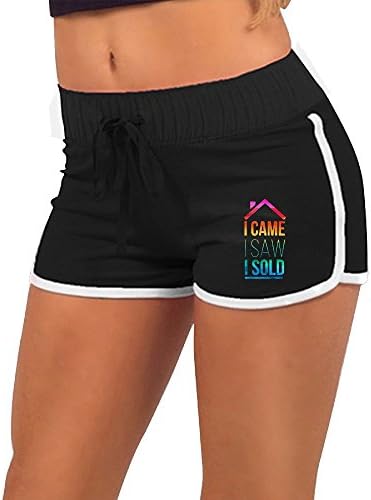 Baujqnhot Estate Agent I Came I Saw I Sold Womens Running Yoga Gym Workout Athletic Sport Waistband Shorts Pants
