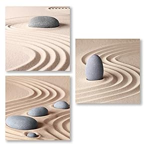 wall26 3 Panel Canvas Wall Art Stones in...