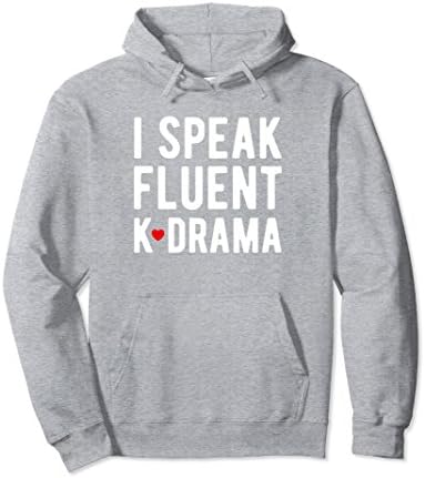 Unisex Kdrama Hoodie for Women Men Fans I Speak Fluent K-Drama Gift 2XL Heather Grey