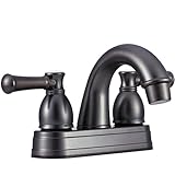 Dura Faucet RV Bathroom Faucet with Arced Spout and Bell Style Two Lever Operation for all Recreational Vehicles, Travel Trailers, Motorhomes, and 5th Wheels - Venetian Bronze - Easy Installation