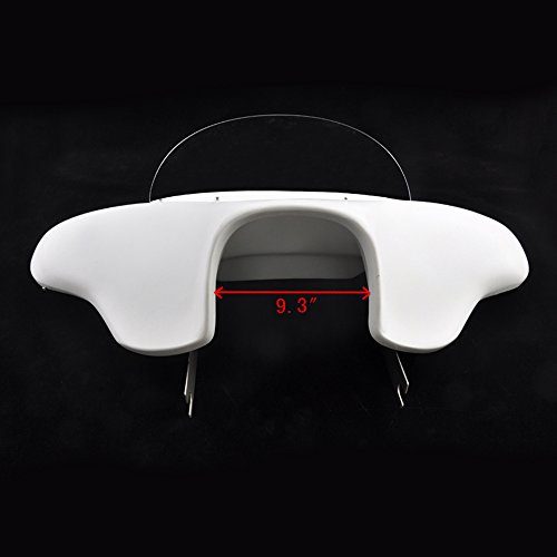 Wotefusi Motorcycle Detachable Batwing Front Head Fairing Bodywork 6x9 White Windscreen Windshield For Harley Davidson Road King 1994-1999 2000-2007 2009-2013 Unfit Police Version