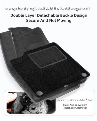 KASUART Car Floor Mat Compatible with Jetour G700 2025-2026 TPE 6Seats All Weather Protector Double Layer Car Foot Mats Waterproof Anti-Dirty Rubber Mat Jetour G700 Interior Accessories