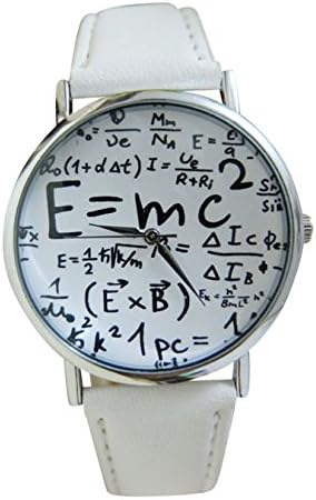 Unisex Wrist Watch Albert Einstein E=mc² Theory of Relativity Physics Formula Silver/Black