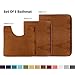 Clara Clark 3 Piece Bathroom Rugs Bath Mat Set, Velvet Memory Foam Bath Mats for Bathroom - Non-Slip, PVC Backing Bath Rugs, Washable - Dries Quickly, Brown
