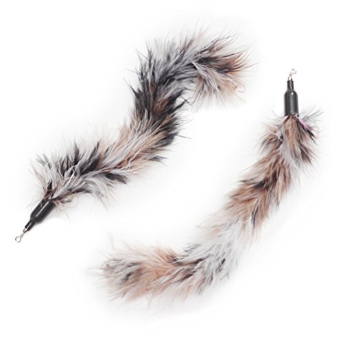 UEETEK 5 Pcs Replacement Refill Feather Catcher for Interactive Cat and Kitten Toy Wands