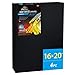PHOENIX Large Black Stretched Canvas, 16x20 Inch/4 Pack - 3/4 Inch Profile, 8 Oz Gesso Primed 100% Cotton Blank Black Canvases for Acrylic, Oil Painting & Crafts