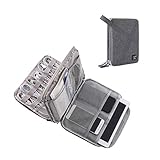 Ivy Trade Electronic Organizer Travel Case Waterproof Double Layer Travel Universal Cable Storage Bag for Cords, Charger, Phone, USB, SD Cardï¼ŒiPad or Tablet(up to 9.8'') Grey