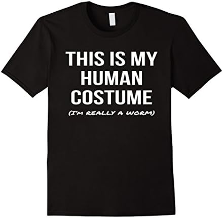 Mens This Is My Human Costume I'm Really a Worm Shirt Cosplay Tee 2XL Black
