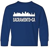 Inktastic Big Boys' Sacramento California Skyline CA Cities Youth Long Sleeve T-Shirt Youth X-Large Royal Bue