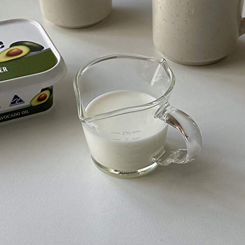 ZYLBDNB Zuckerdose milchkännchen Set Glas-Konzentrat Kaffeetasse mit Skala, Kreativer Kaffee-Milch-Creamer Krug mit… – Bild 3