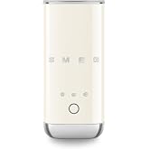 SMEG MFF02 Retro Style Mini Electric Milk Frother &ndash; Automatic Hot and Cold Foam Maker for Cappuccino, Latte &amp; Specialty Coffee, 500W One-Button Operation, Compact Design Coffee Accessory-Cream