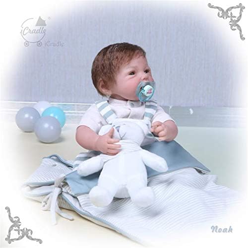 Binxing Toys Bountiful Baby Reborn Doll Real Newborn Size 20in. 50cm OOAK Real Born Cute Quinn Vinyl Body Girl/Boy Adorable Named Noah ,with Clothes and Box Opening Accessories Handmade by Icradle
