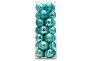 AUXO-Fun2.36 28ct shatterproof Christmas Ball Ornaments in 4 Classic finishes for Christmas Tree Decoration (2.36“ Regular Si