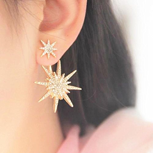 Click Here to See More Images Prime Hot! Crystal Earrings,Leewos Women Rhinestone Gold Dangle Star Ear Stud Jewelry Gift (Gold)
