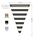 Ling's moment Paper Bunting Triangle Flags Banner Vintage Pennant Banner for Wedding, Bachelorette Party, New Year Party, Birthday, Graduation, Baby Shower, 15pcs Flags(Gold+Black+French Stripe)