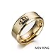 Kalapure 14K Gold Her King His Queen Titanium Stainless Steel Wedding Band Set Anniversary Engagement Promise Ring