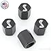 Elite Automotive Products, Inc. Coiled Logo Tire Stem Valve Caps for Ford Cobra (Black)