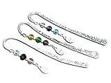 Housweety Beaded Charm Bookmarks, with Crystal Glass Quartz, 