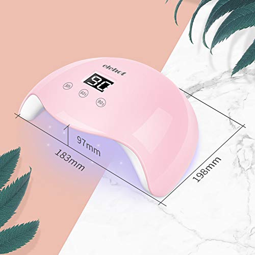 ELEHOT UV Nail Lamp Dryer LED Light for Fingernail & Toenail Gels Based Polishes with Sensor, 30s 60s 90s Timer - Thumbnail 6