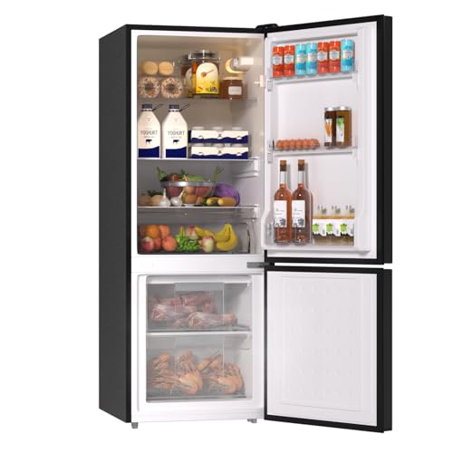 BANGSON 7.1 Cu.Ft Refrigerator with Freezer, Apartment Size Fridge with Bottom Freezer, for Apartment, Office, Kitchen and Garage, Stainless Steel, Silver