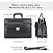 Ronts Leather Briefcase for Men with Lock 15.6 Inch Laptop Messenger Bag Business Lawyer Bag Black