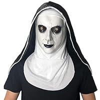 seelive Halloween Scary Mask Demon Nun Adult Latex Nun Mask Fear Female Face Wig Halloween Decor for Celebrate Halloween Party Cosplay Bar Performances Night Performances Carnival