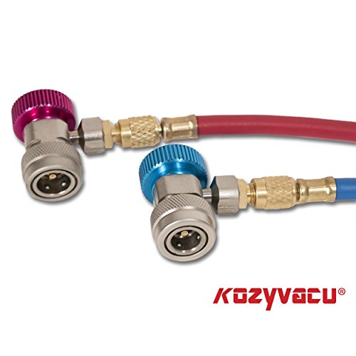 image for Kozyvacu Adjustable R134A Adapter Fittings Quick Coupler High Low AC F