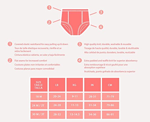image for Trimfit Little Girls Waffle Cotton Bows & Hearts Training Pants, 4-Pac