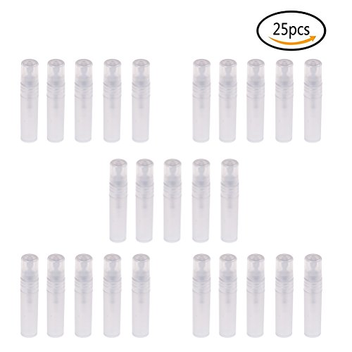 Haishell25 PCS Mini Clear 5ML Atomizer Plastic Bottle Spray Refillable Perfume Empty Sample Bottle for Travel Party Portable Makeup Tool
