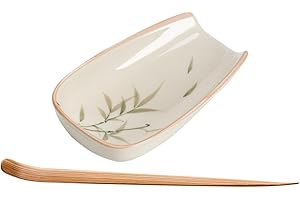 Operitacx Ceramic Loose Tea Dispenser and Tea Leaf Holder Set with Creative Shape, Comfortable to Hold